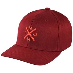 Nixon Men's Exchange Embroidered Logo Wool Blend FlexFit Hat Cap in Burgundy